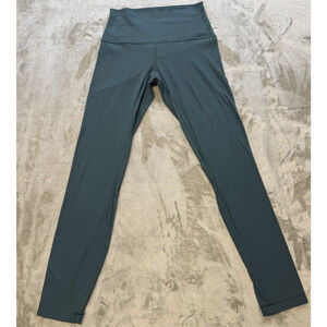 Lululemon Ribbed High Rise Leggings Teal Green Size 6 Womens Yoga Athletic Pants